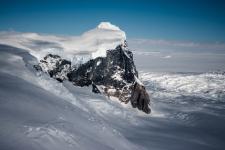 A rock outcrop and ice near Antarctica’s Fleming Glacier seen during the Nov. 16, 2014, IceBridge survey flight. Credit: NASA / Michael Studinger