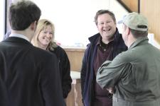 Prior to getting underway with NASA researches working on Operation IceBridge, NASA Chief Scientist Dr. Ellen Stofan and US Ambassador to Chile Michael Hammer joined the group for a pre-flight briefing in the team’s ready room at Presidente Carlos Ibáñez del Campo airport in Punta Arenas, Chile.
