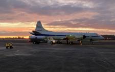 The P-3 aircraft is fueled on NASA's Wallops Flight Facility main base runway in Virginia.