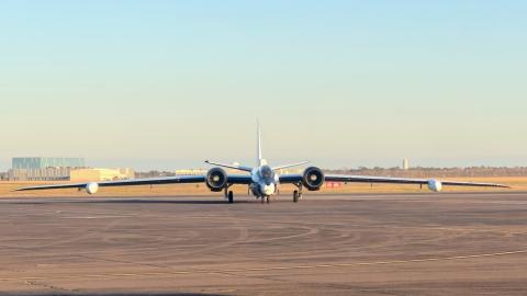 WB-57 before Flight Test #2 takeoff (Feb 16)
