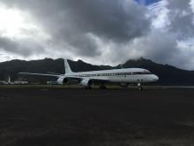 DC-8 on ramp in American Samoa for ATom 1